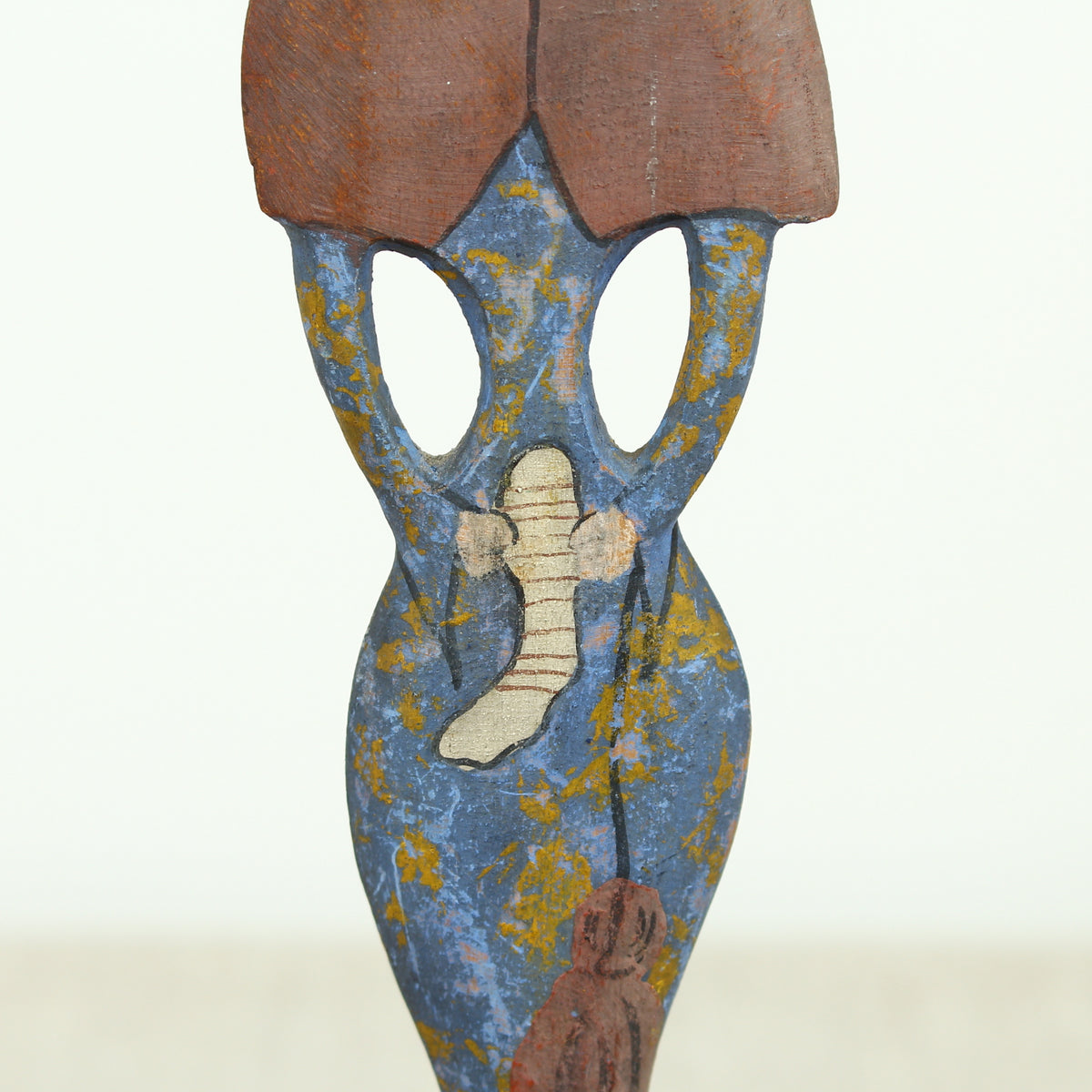 Treen, Folk Art - a pair of early 20th century painted wooden figures, of a well dressed gentleman and lady