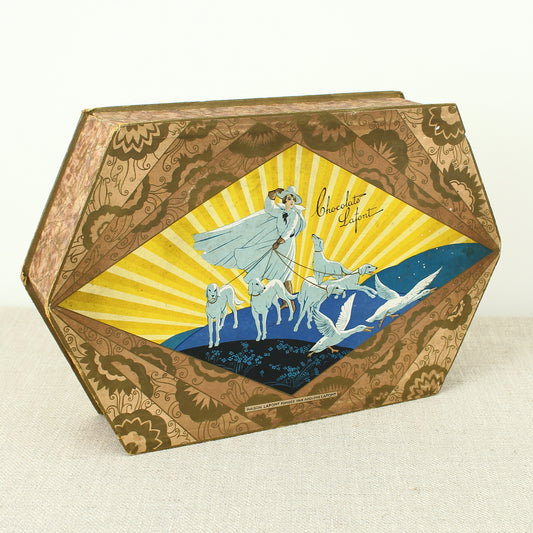 Advertising, Confectionery Interest - an early to mid 20th century French shaped hexagonal pictorial cardboard box, from Chocolat Lafont