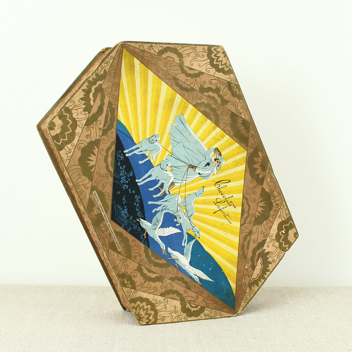 Advertising, Confectionery Interest - an early to mid 20th century French shaped hexagonal pictorial cardboard box, from Chocolat Lafont