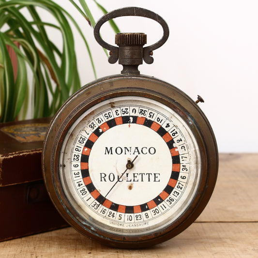 A Systeme Jeansaume Monaco Roulette wheel mechanical novelty, in the style of an oversized pocket watch