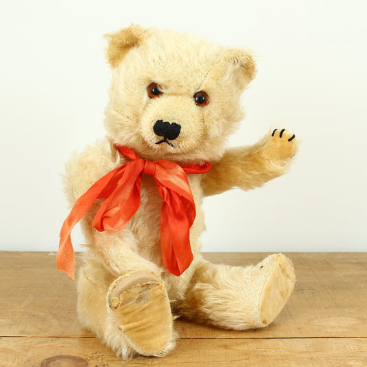 Toys & Juvenalia - a 1950's Chiltern Ting-A-Ling jointed golden mohair teddy bear, affectionately named Brian