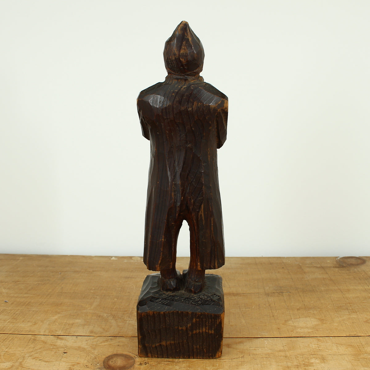 Folk Art - a primitive carved wooden sculptural figure, 34.5cm high, probably French