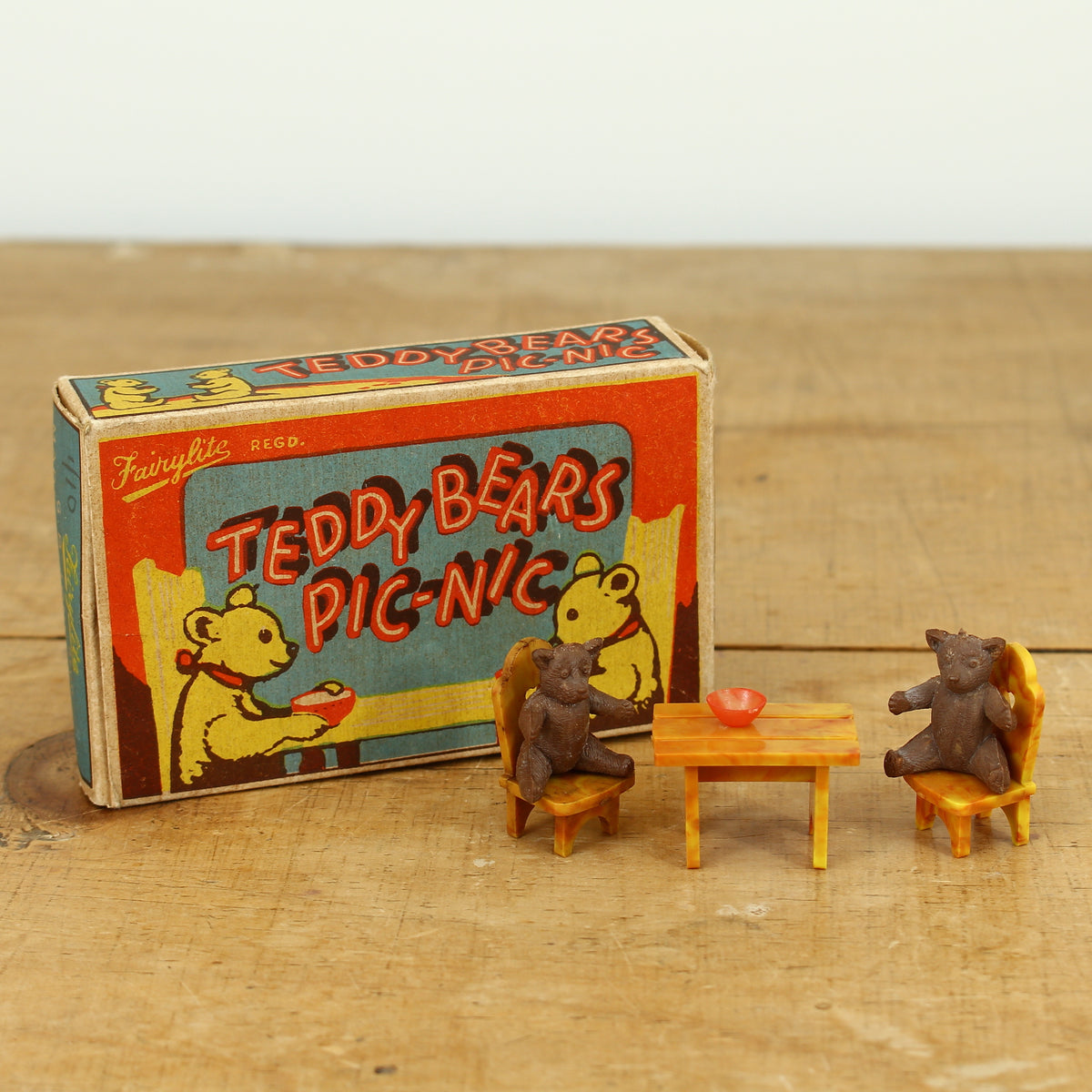 Toys & Juvenalia - a Fairylite Teddy Bears Pic-Nic toy set, boxed