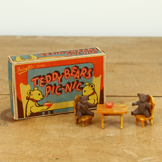 Toys & Juvenalia - a Fairylite Teddy Bears Pic-Nic toy set, boxed