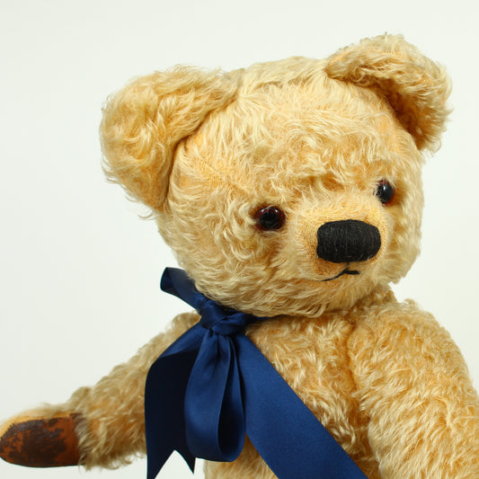 Toys & Juvenalia - a large Chad Valley jointed golden mohair teddy bear, affectionately named Hugo