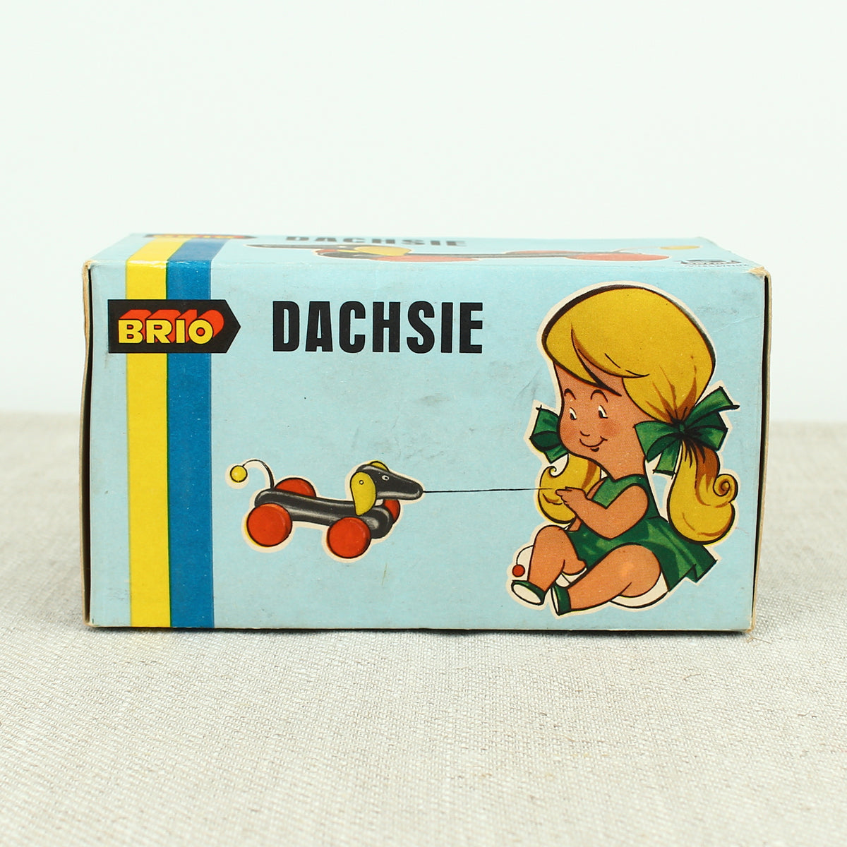 Toys & Juvenalia - a Brio (Sweden) novelty Dachsie (Dachsund/Sausage Dog) wooden pull-along toy, No.31120, boxed
