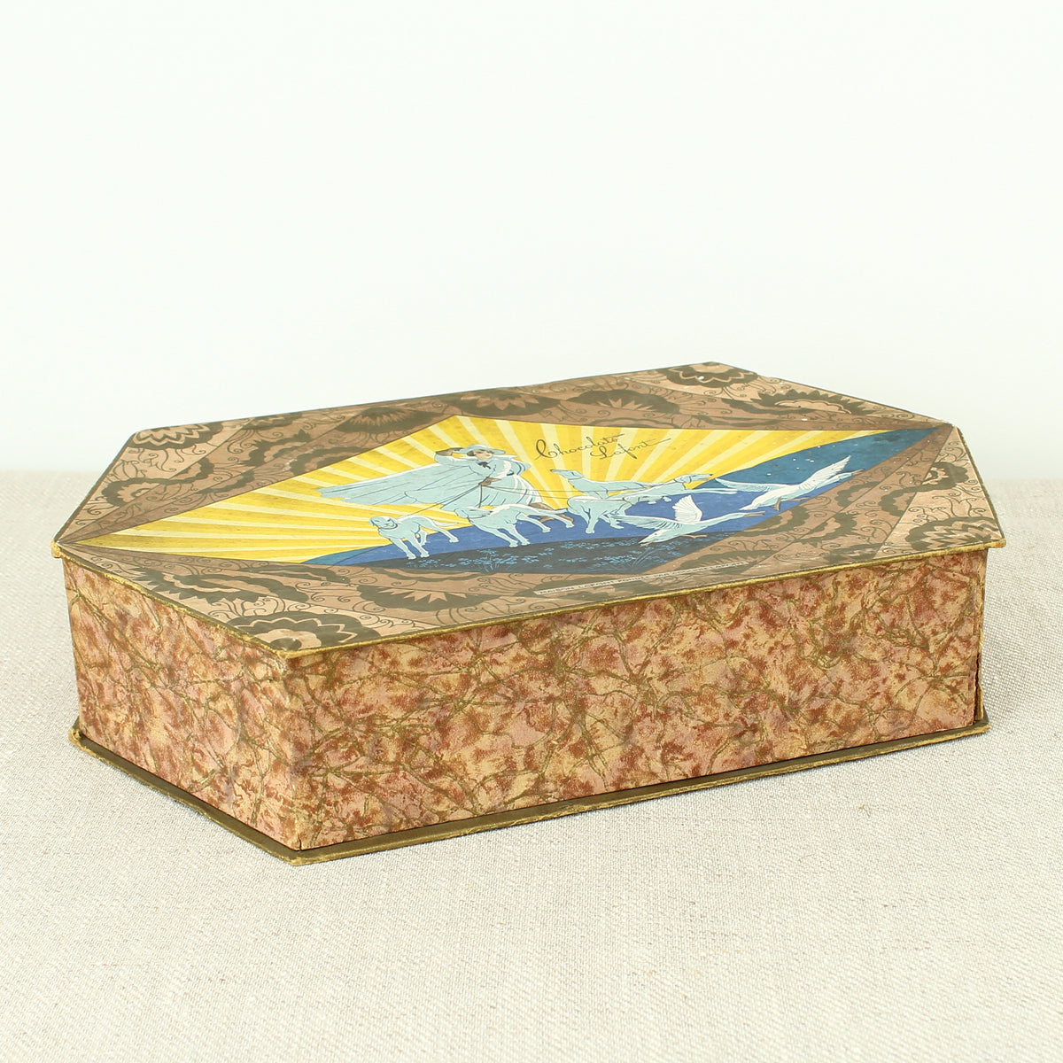 Advertising, Confectionery Interest - an early to mid 20th century French shaped hexagonal pictorial cardboard box, from Chocolat Lafont