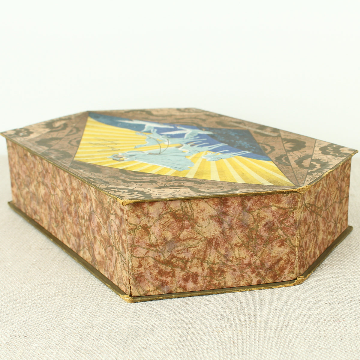 Advertising, Confectionery Interest - an early to mid 20th century French shaped hexagonal pictorial cardboard box, from Chocolat Lafont