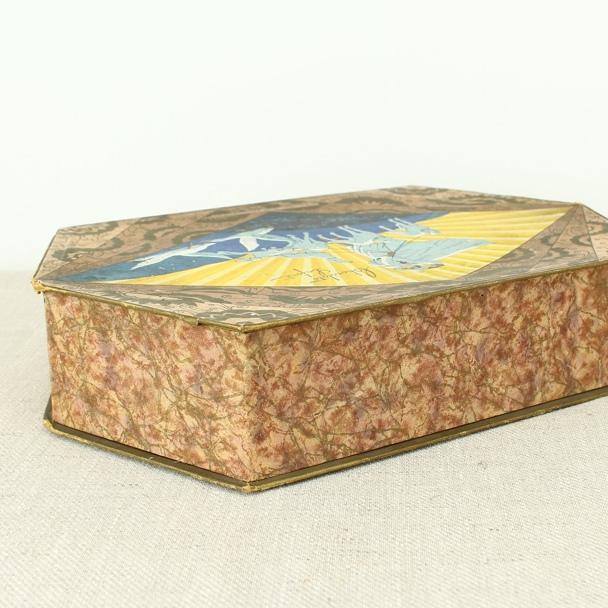 Advertising, Confectionery Interest - an early to mid 20th century French shaped hexagonal pictorial cardboard box, from Chocolat Lafont