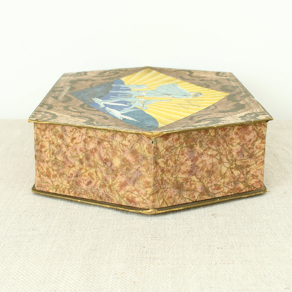 Advertising, Confectionery Interest - an early to mid 20th century French shaped hexagonal pictorial cardboard box, from Chocolat Lafont