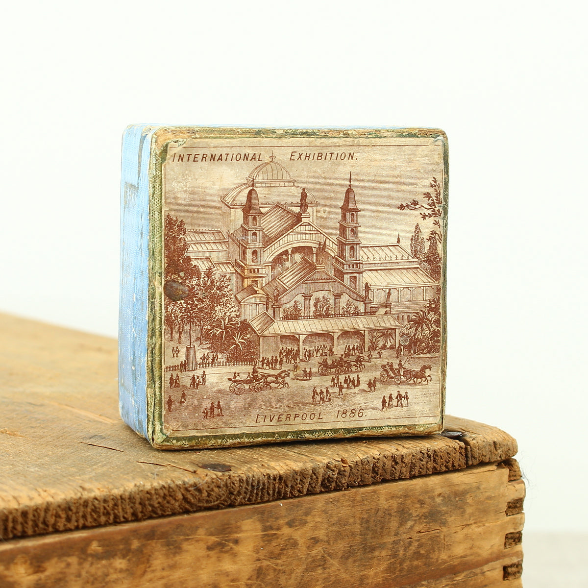 Antique Packaging & British History - a Victorian square shaped pictorial souvenir cardboard box