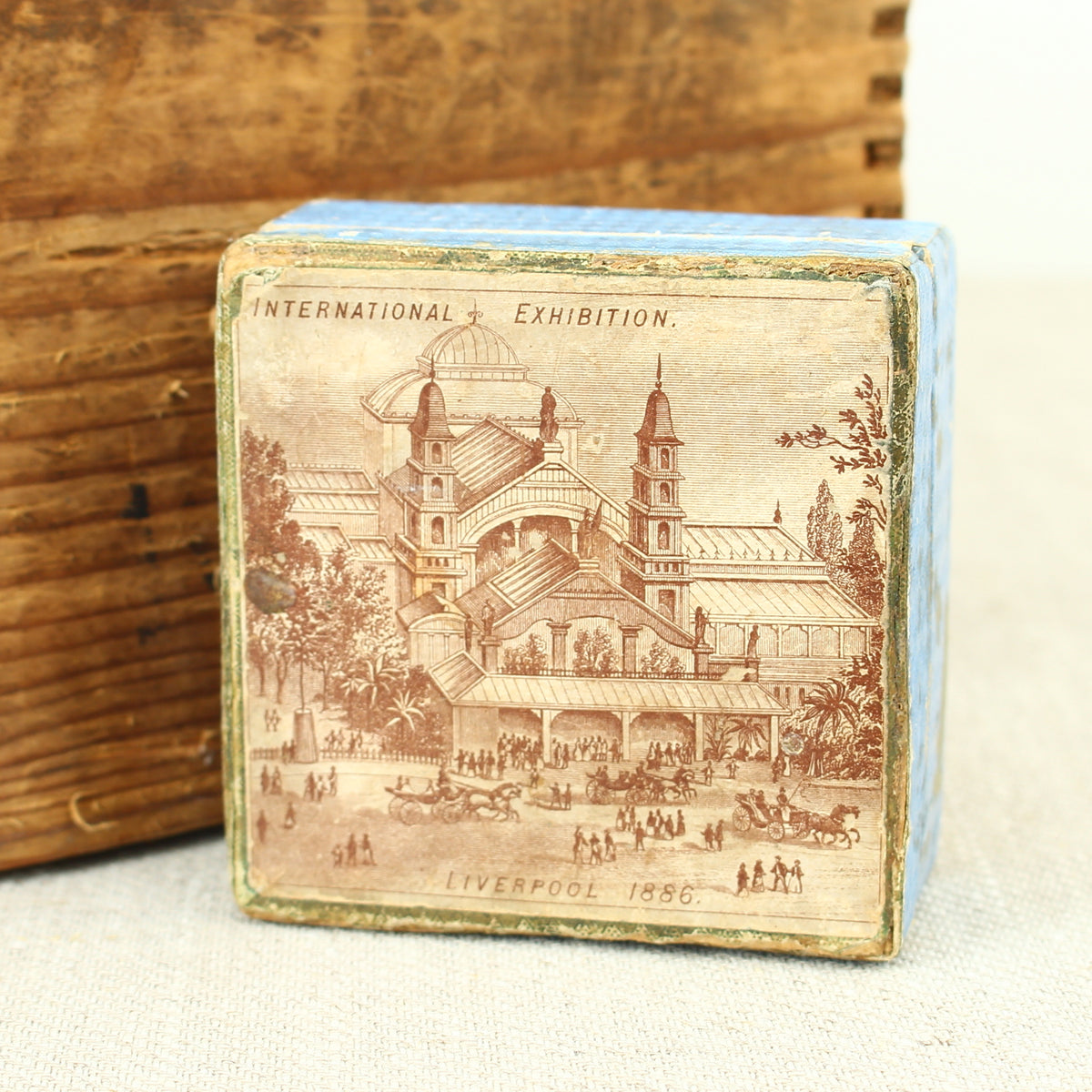 Antique Packaging & British History - a Victorian square shaped pictorial souvenir cardboard box