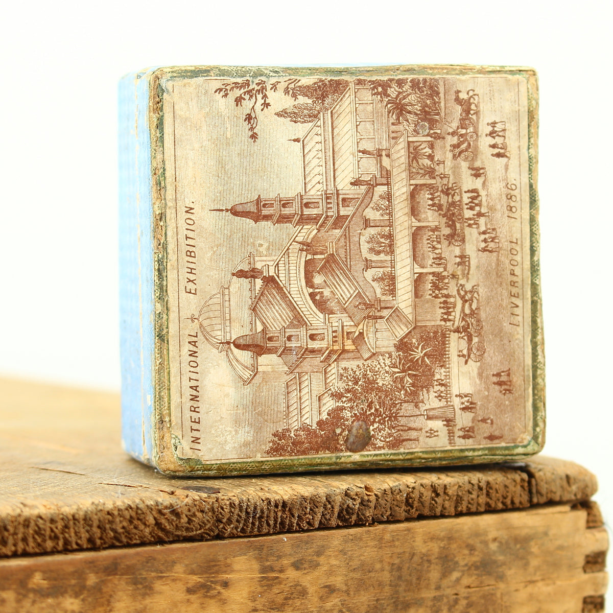 Antique Packaging & British History - a Victorian square shaped pictorial souvenir cardboard box