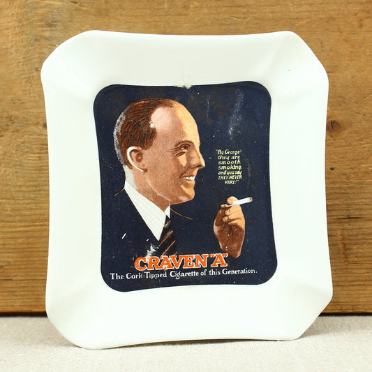 Advertising, Tobacciana - a Royal Doulton shaped rectangular transfer printed cigarette dish, Craven 'A'