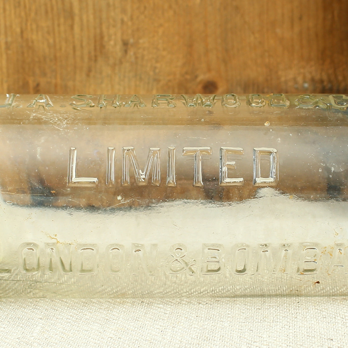 Advertising & Kitchenalia - a late 19th century or early 20th century clear glass condiment or sauce bottle, J.A.Sharwood & Co Limited, London & Bombay