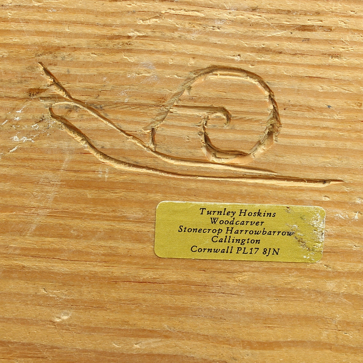 Turnley Hoskins (Master Carver, Cornwall, England. Devon and Cornwall branch of the British Woodcarver's Association), Eden Oak Germination, wooden sculpture, adzed textural surface, abstract form, labels to base, 81cm high overall