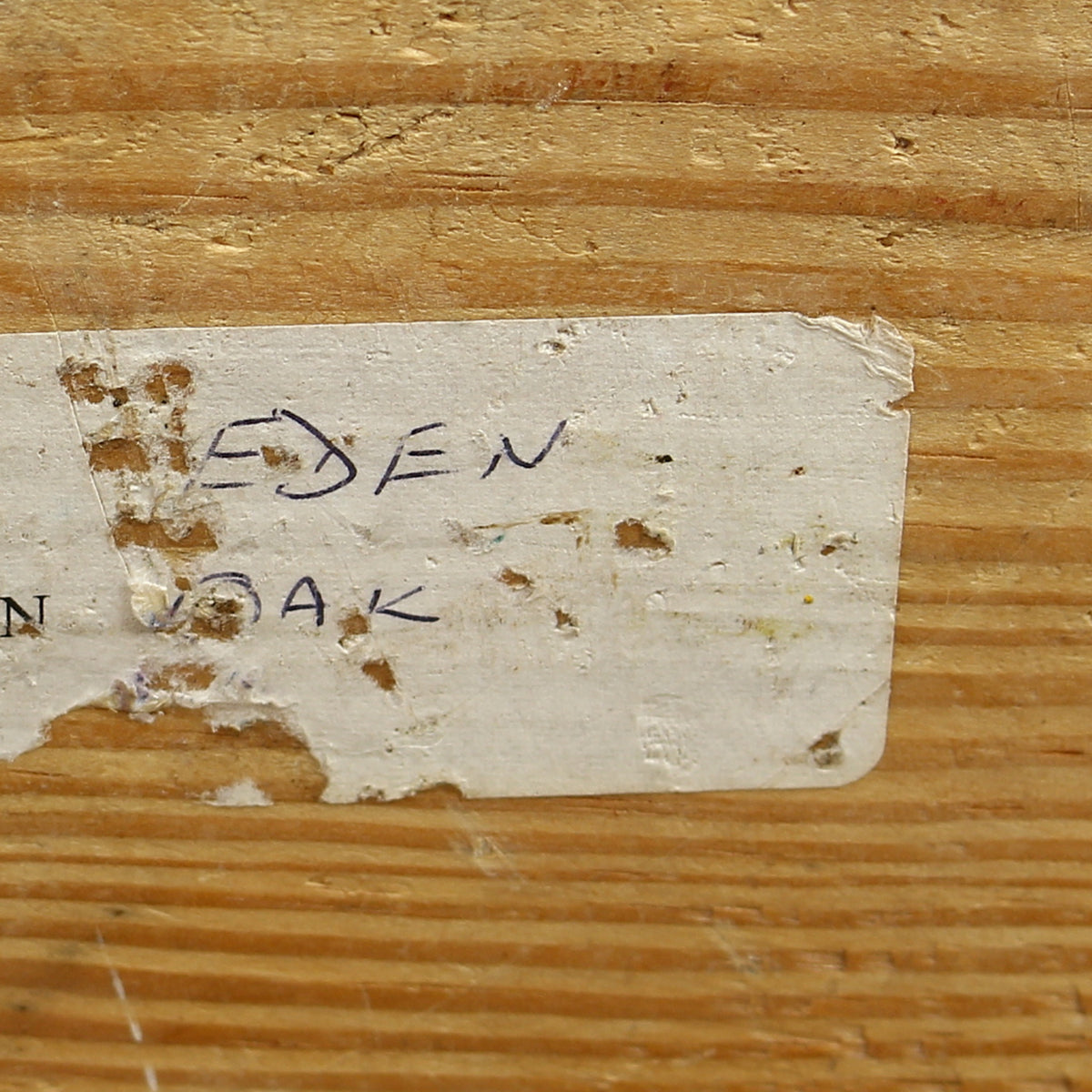 Turnley Hoskins (Master Carver, Cornwall, England. Devon and Cornwall branch of the British Woodcarver's Association), Eden Oak Germination, wooden sculpture, adzed textural surface, abstract form, labels to base, 81cm high overall