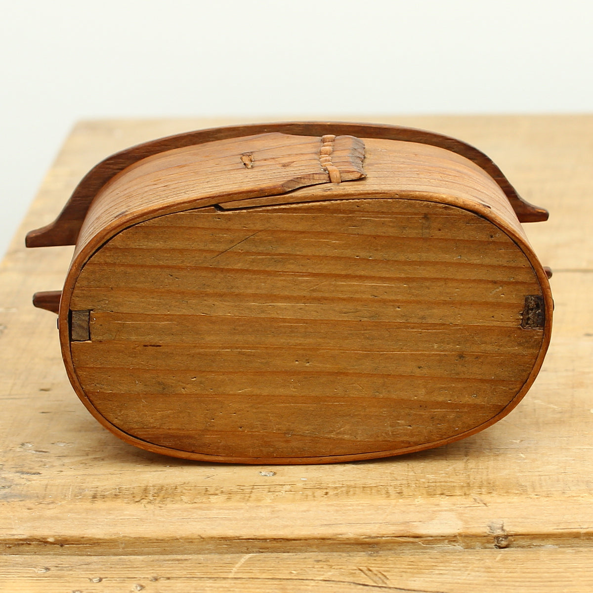 Folk Art - a late 19th century or early 20th century traditional Scandinavian bentwood storage container