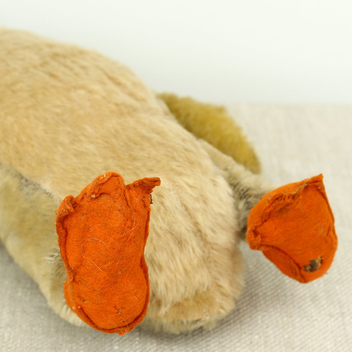 Toys & Juvenalia - a mid 20th century novelty mohair Penguin, black and white plastic eyes, orange and black felt beak, orange felt feet, 32cm high