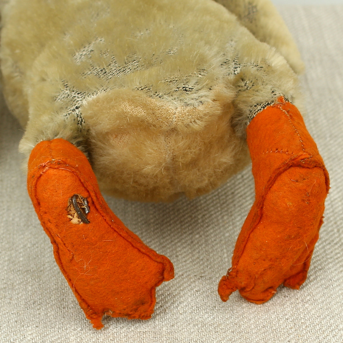 Toys & Juvenalia - a mid 20th century novelty mohair Penguin, black and white plastic eyes, orange and black felt beak, orange felt feet, 32cm high