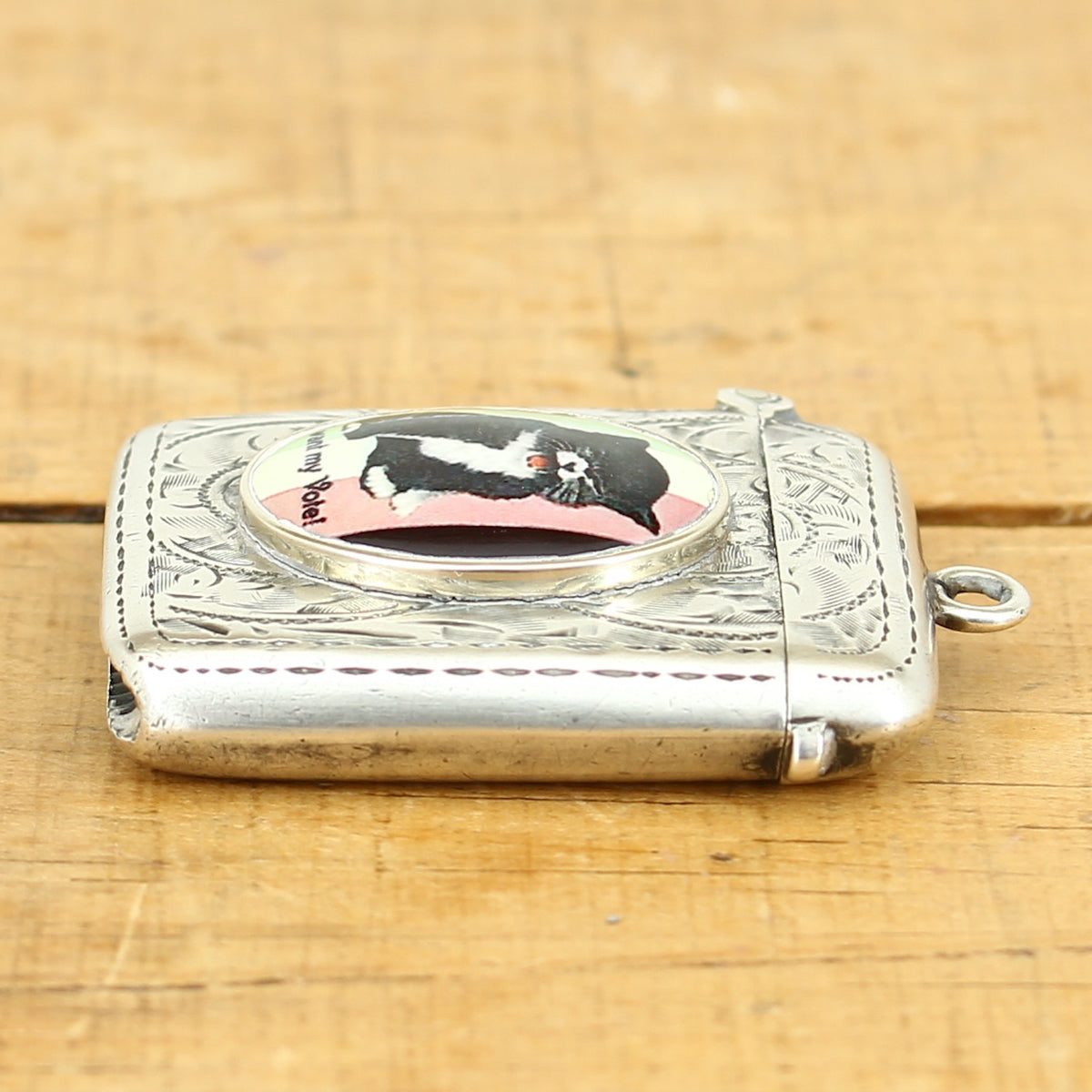 Social History, Suffragette Interest - an Edwardian silver rounded rectangular vesta case