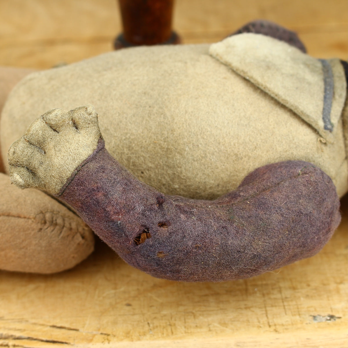 Toys & Juvenalia - an early 20th century straw-filled felt and mohair sailor doll, in the Steiff style