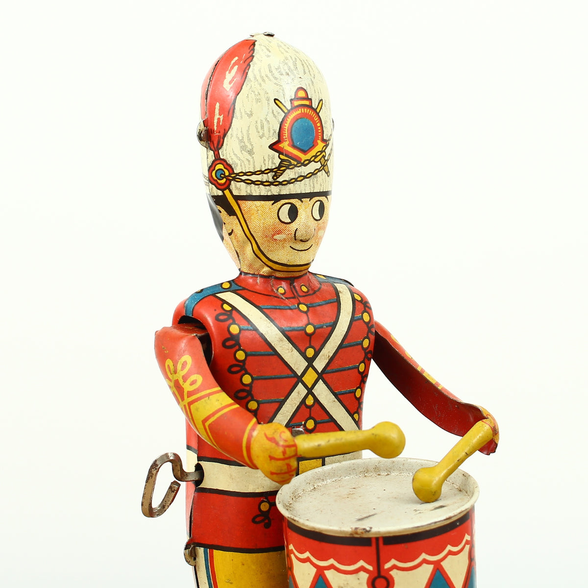 Toys & Juvenalia - a 1940's Louis Marx & Co. Ltd., Swansea, tinplate and clockwork mechanical drummer boy toy, boxed
