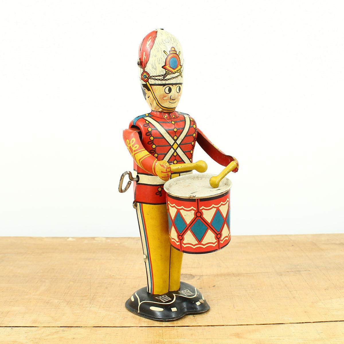 Toys & Juvenalia - a 1940's Louis Marx & Co. Ltd., Swansea, tinplate and clockwork mechanical drummer boy toy, boxed