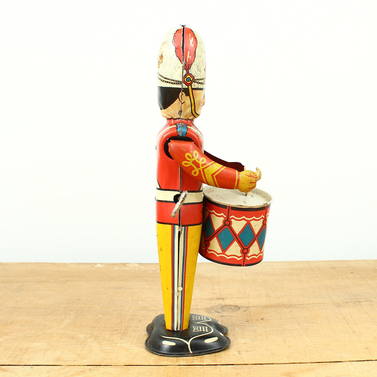 Toys & Juvenalia - a 1940's Louis Marx & Co. Ltd., Swansea, tinplate and clockwork mechanical drummer boy toy, boxed