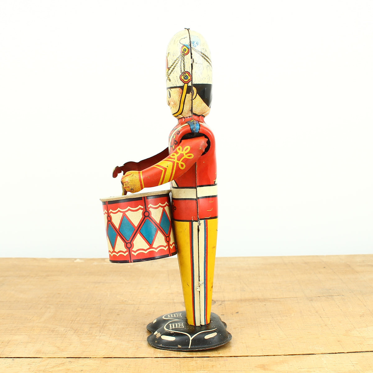 Toys & Juvenalia - a 1940's Louis Marx & Co. Ltd., Swansea, tinplate and clockwork mechanical drummer boy toy, boxed