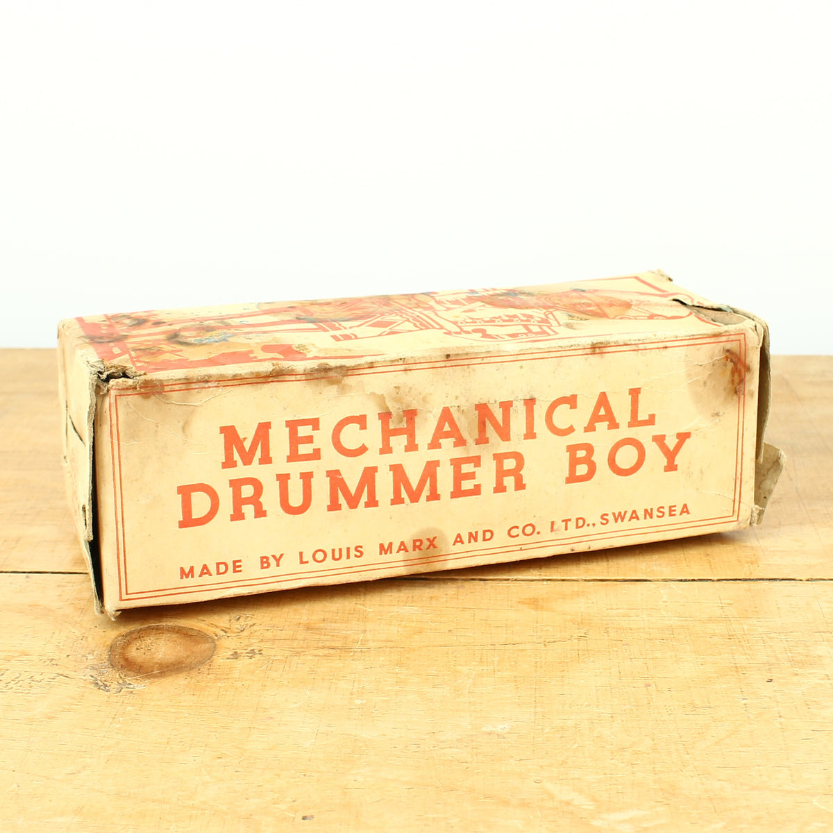 Toys & Juvenalia - a 1940's Louis Marx & Co. Ltd., Swansea, tinplate and clockwork mechanical drummer boy toy, boxed