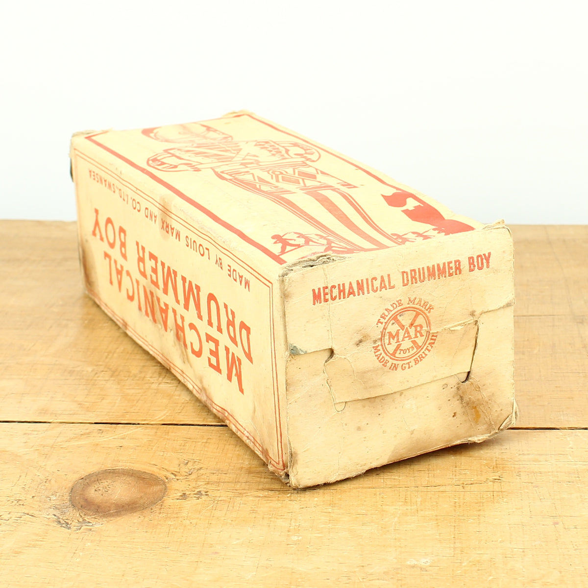 Toys & Juvenalia - a 1940's Louis Marx & Co. Ltd., Swansea, tinplate and clockwork mechanical drummer boy toy, boxed