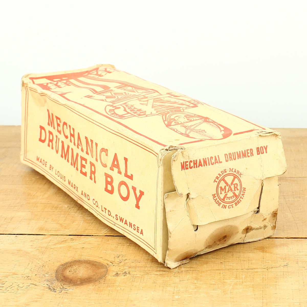 Toys & Juvenalia - a 1940's Louis Marx & Co. Ltd., Swansea, tinplate and clockwork mechanical drummer boy toy, boxed