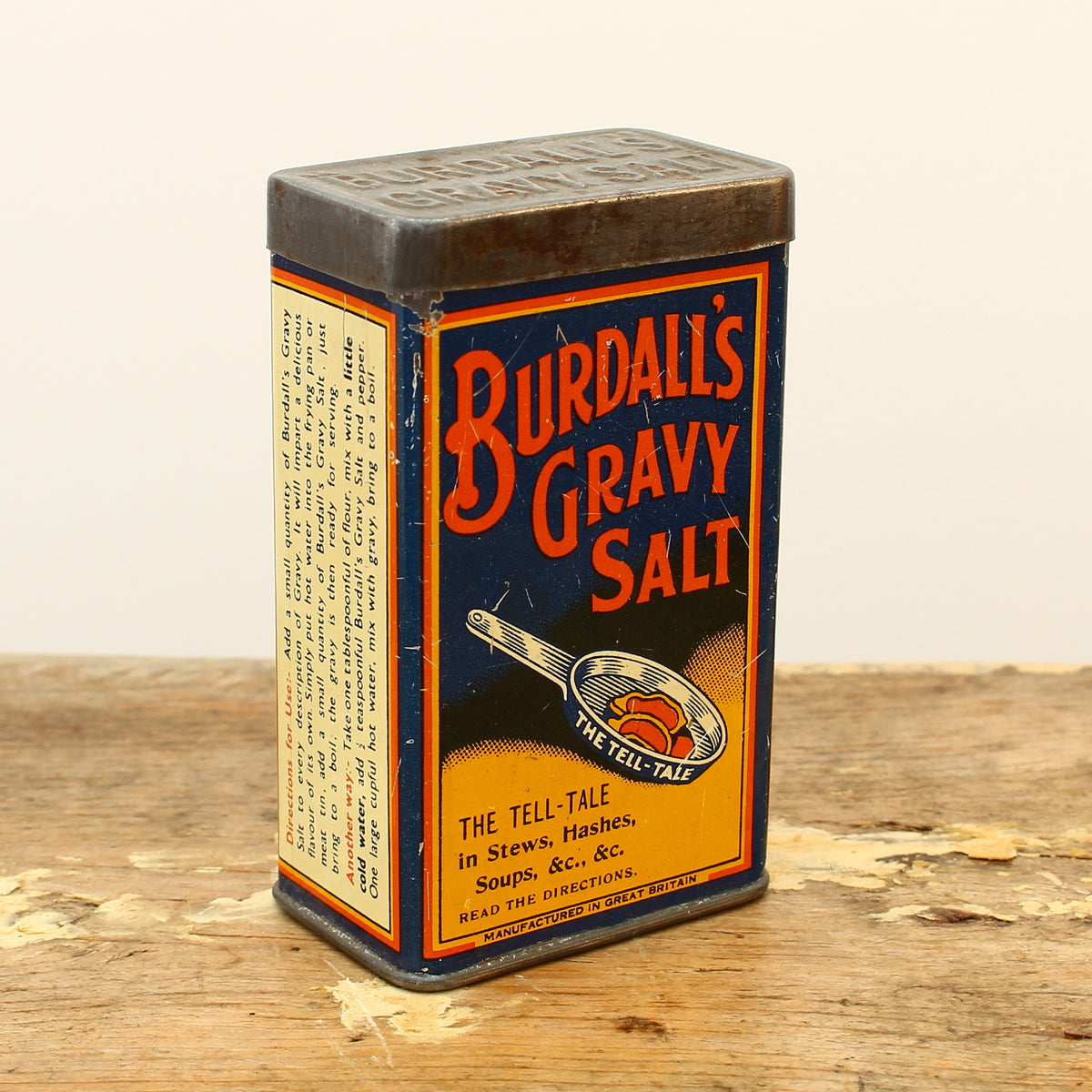 Advertising - a Burdall's Gravy Salt rounded rectangular shaped pictorial advertising tin