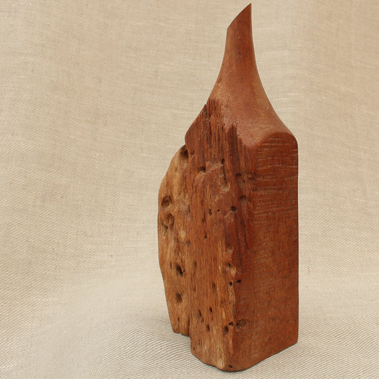 Treen - after Doug Ayers, a sculptural hardwood broad vase, abstract form