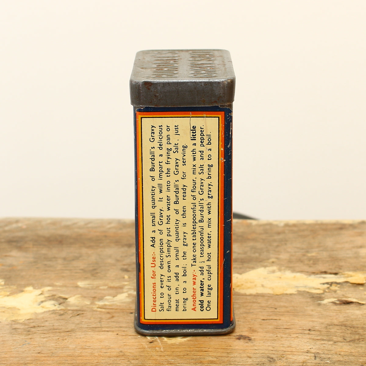 Advertising - a Burdall's Gravy Salt rounded rectangular shaped pictorial advertising tin