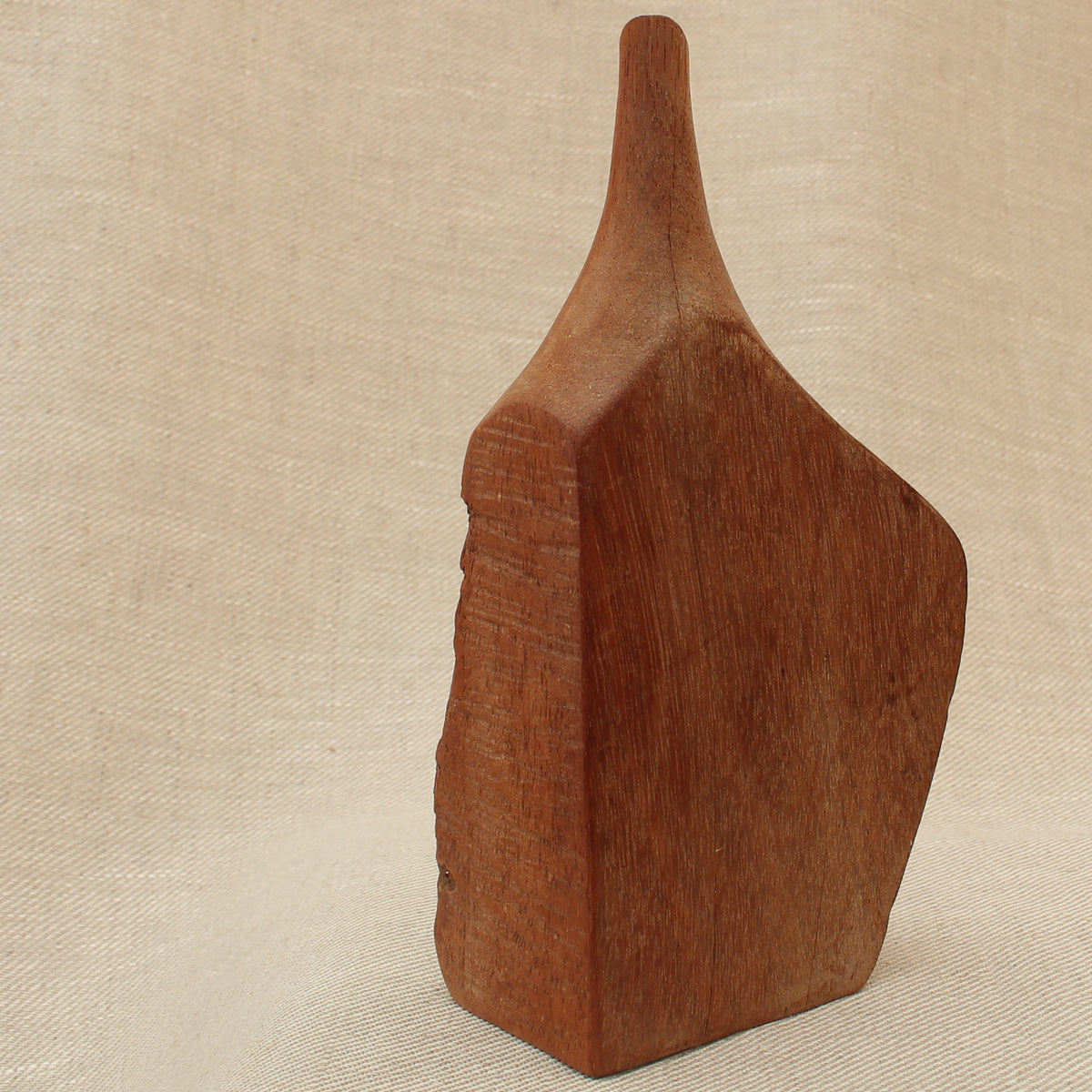 Treen - after Doug Ayers, a sculptural hardwood broad vase, abstract form