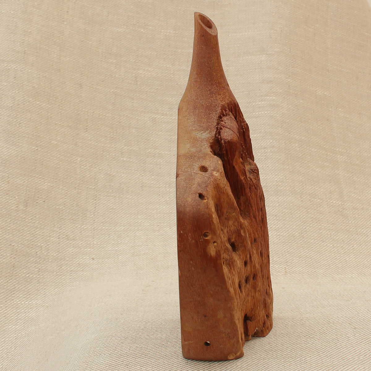 Treen - after Doug Ayers, a sculptural hardwood broad vase, abstract form