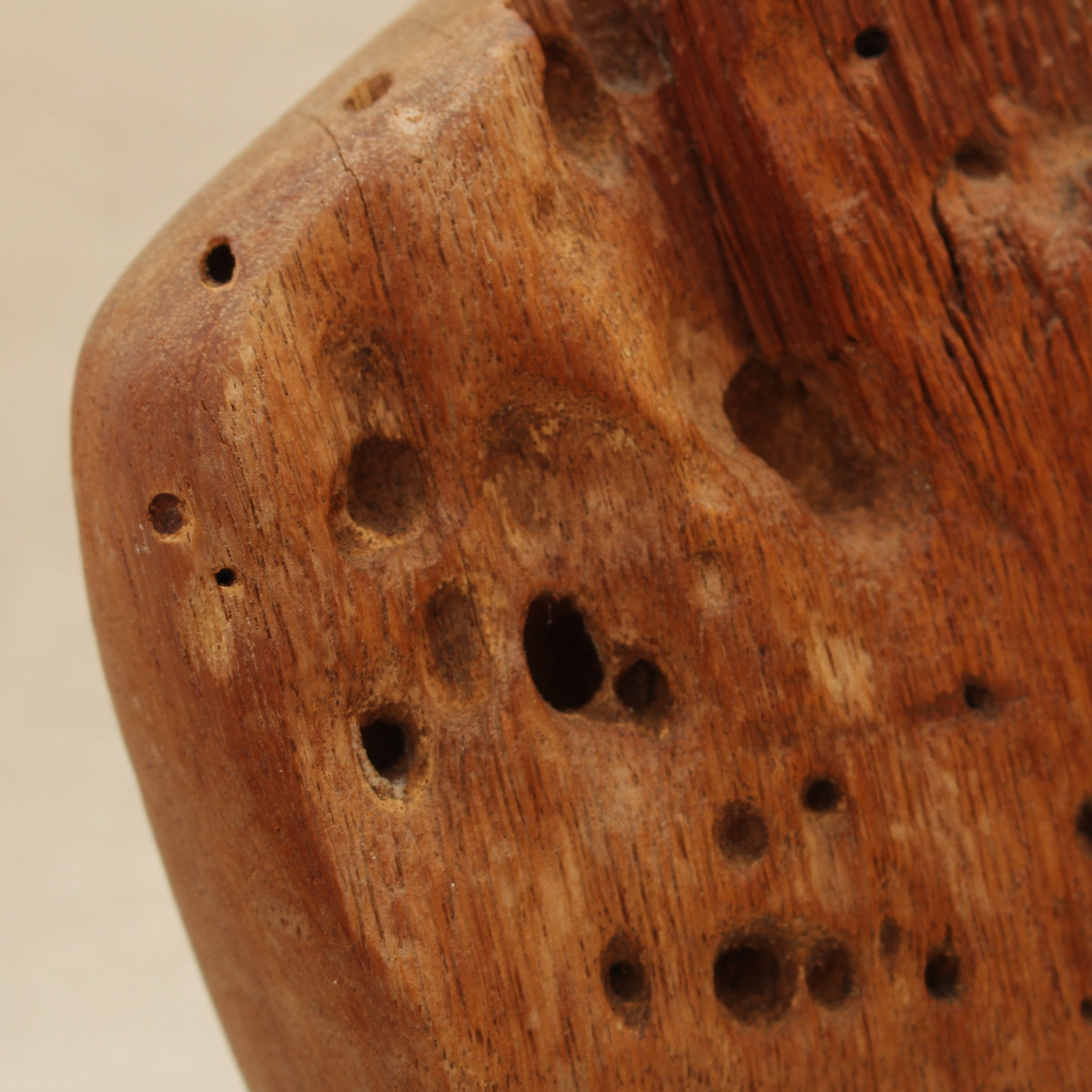 Treen - after Doug Ayers, a sculptural hardwood broad vase, abstract form