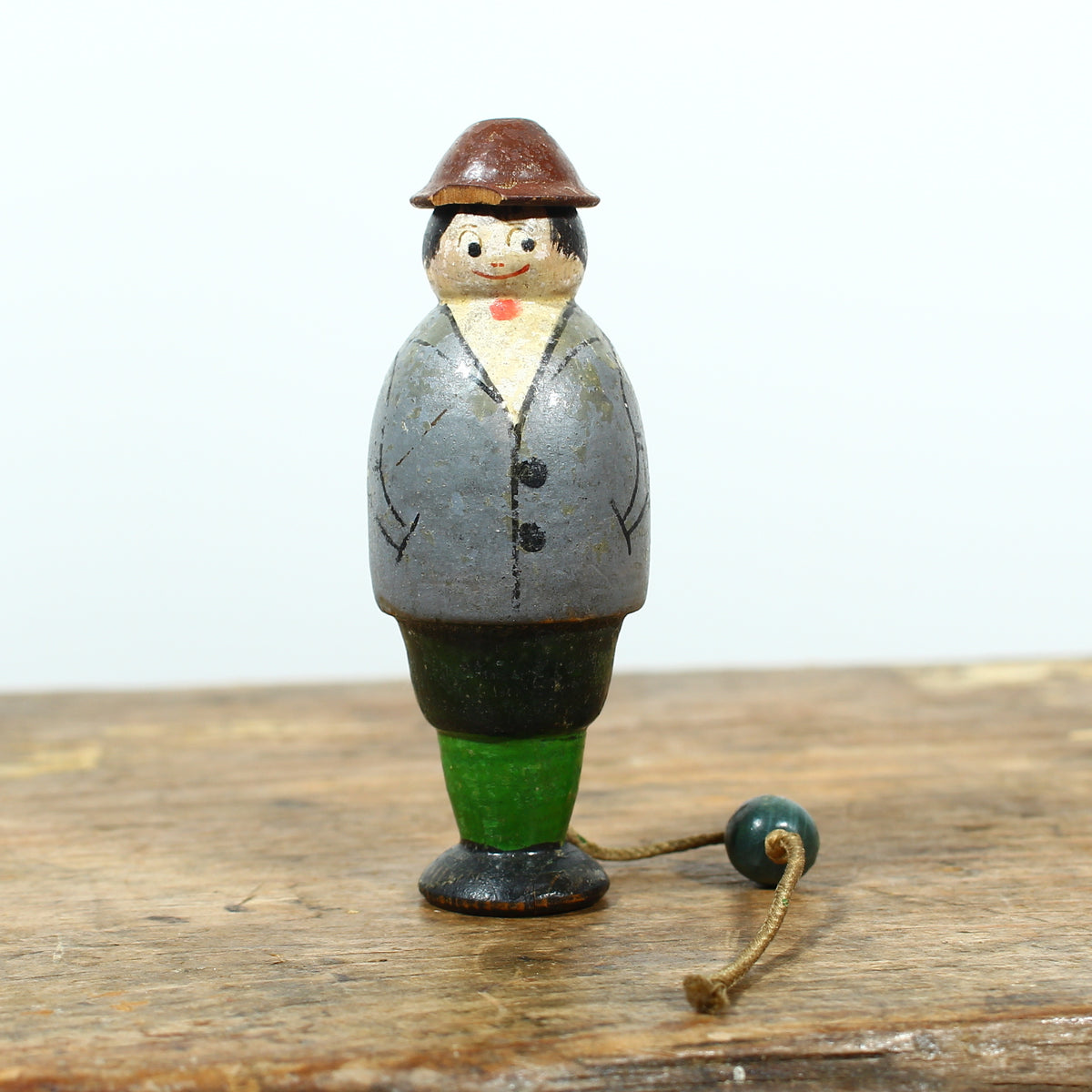 Treen, Sewing Requisite - an early 20th century novelty figural wooden needle case or needle holder