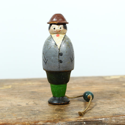 Treen, Sewing Requisite - an early 20th century novelty figural wooden needle case or needle holder