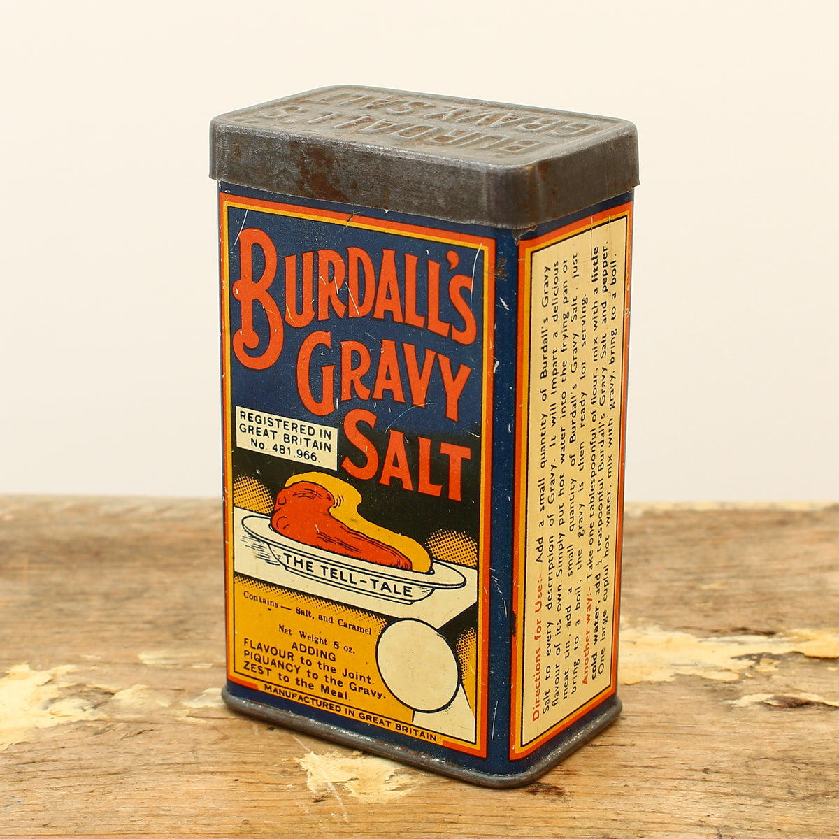 Advertising - a Burdall's Gravy Salt rounded rectangular shaped pictorial advertising tin