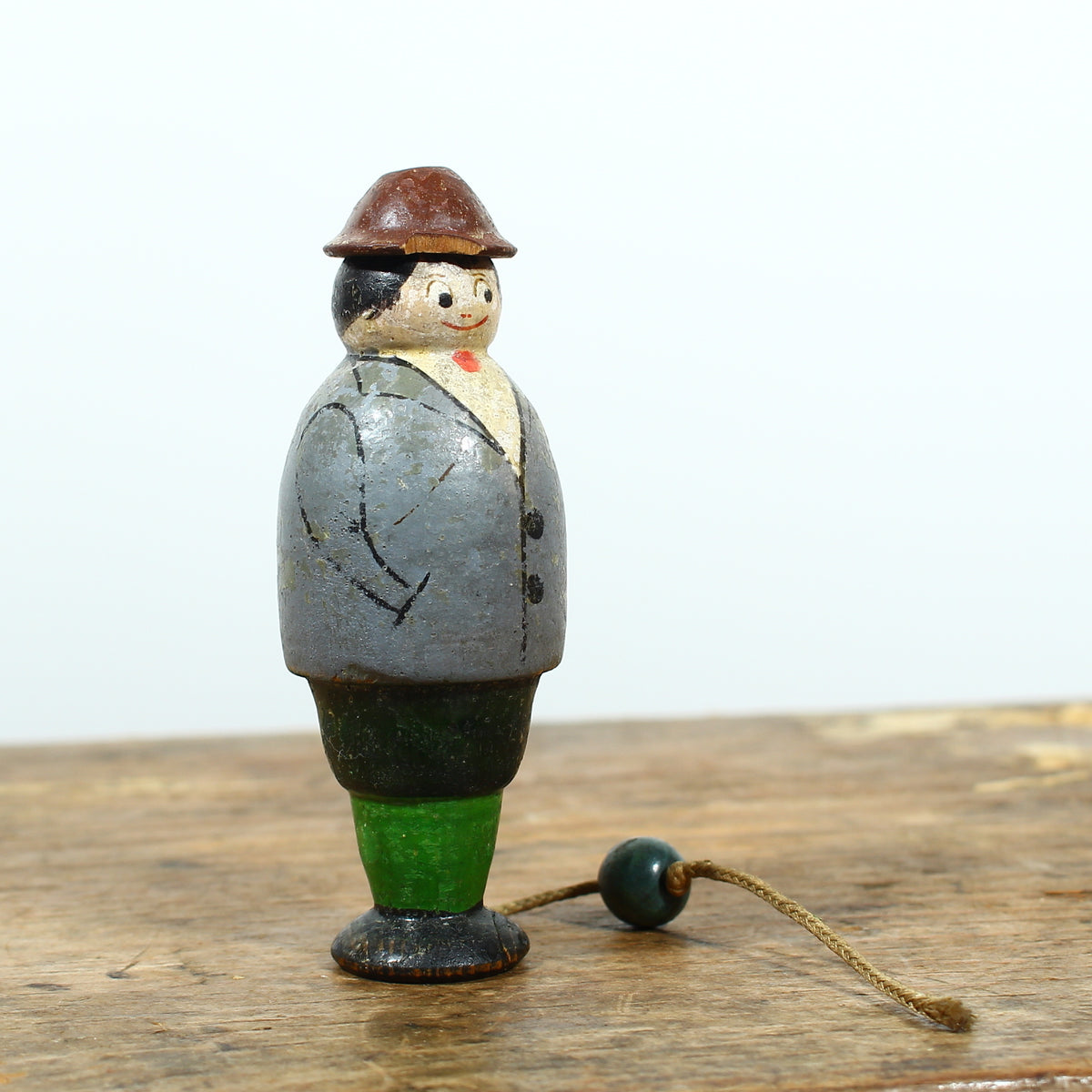 Treen, Sewing Requisite - an early 20th century novelty figural wooden needle case or needle holder