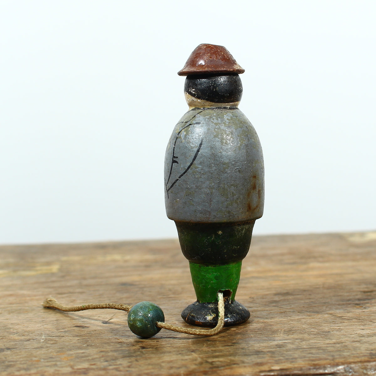 Treen, Sewing Requisite - an early 20th century novelty figural wooden needle case or needle holder
