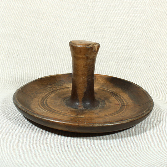 Treen - a pole lathe turned sycamore wood butter worker