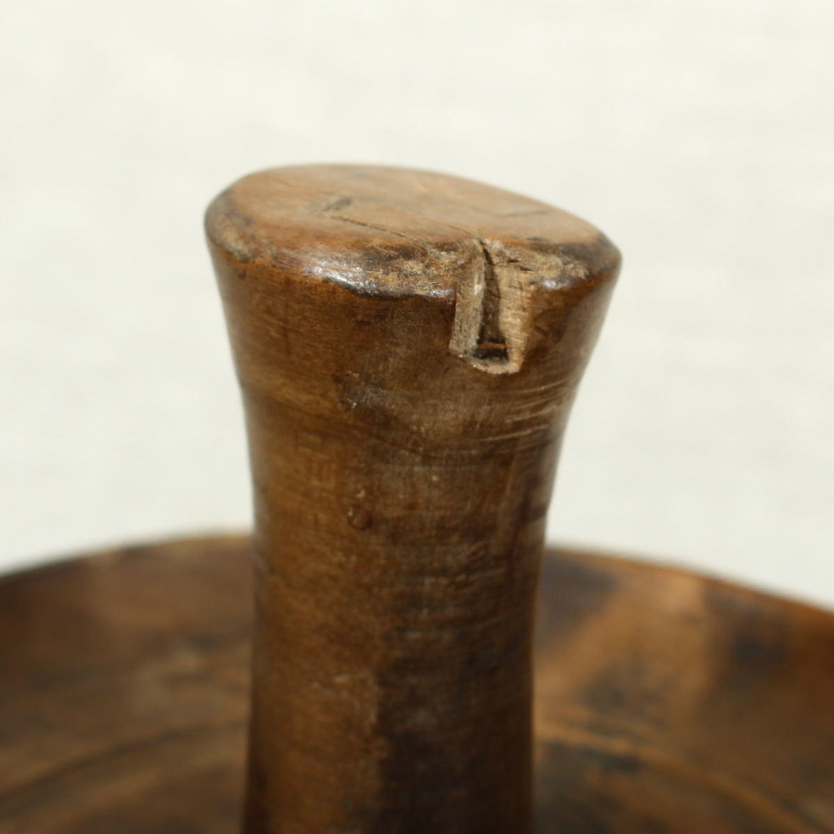 Treen - a pole lathe turned sycamore wood butter worker