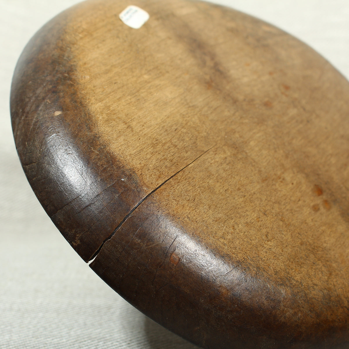 Treen - a pole lathe turned sycamore wood butter worker