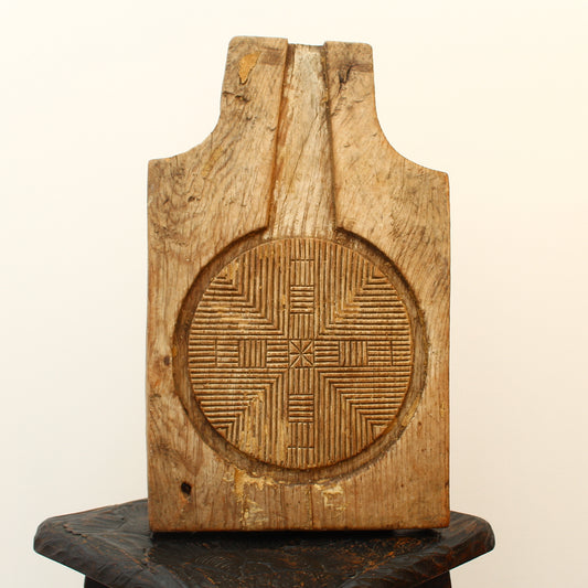 Treen, Kitchenalia - a primitively formed French wooden cheese press section
