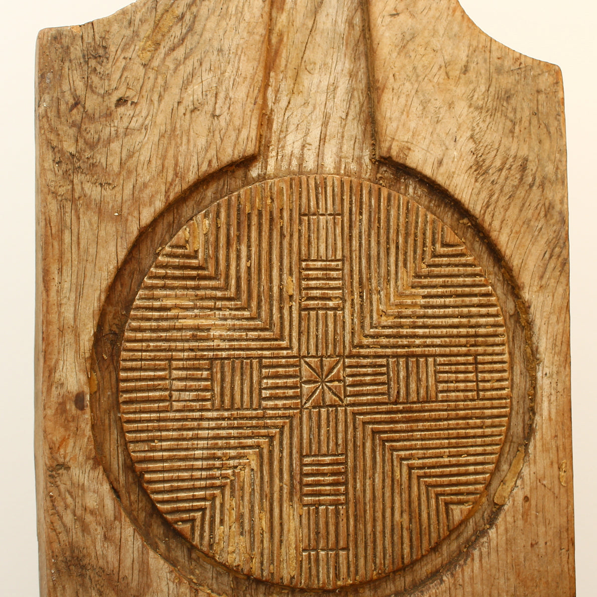 Treen, Kitchenalia - a primitively formed French wooden cheese press section