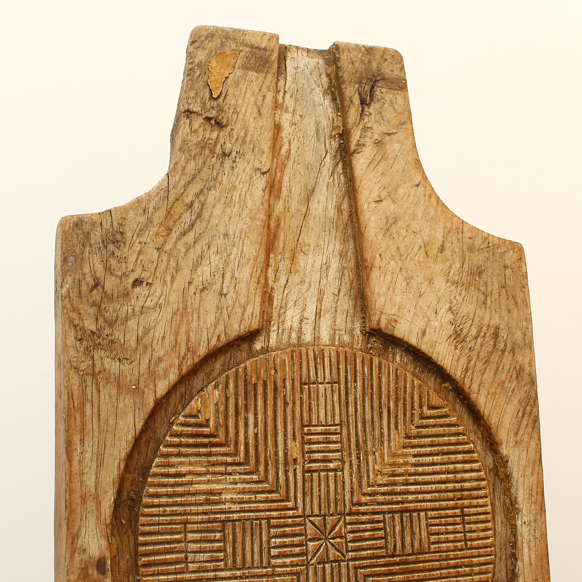 Treen, Kitchenalia - a primitively formed French wooden cheese press section